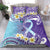 No Story Should End Too Soon Suicide Awareness Bedding Set Purple And Teal Polynesian Ribbon