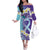 No Story Should End Too Soon Suicide Awareness Family Matching Off The Shoulder Long Sleeve Dress and Hawaiian Shirt Purple And Teal Polynesian Ribbon