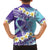 No Story Should End Too Soon Suicide Awareness Family Matching Off Shoulder Short Dress and Hawaiian Shirt Purple And Teal Polynesian Ribbon