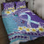 No Story Should End Too Soon Suicide Awareness Quilt Bed Set Purple And Teal Polynesian Ribbon