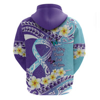 No Story Should End Too Soon Suicide Awareness Zip Hoodie Purple And Teal Polynesian Ribbon LT14 - Polynesian Pride