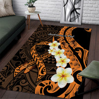 Liver Cancer Awareness Month Area Rug Awareness Is Key Orange Polynesian Ribbon LT14 Orange - Polynesian Pride
