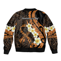 Liver Cancer Awareness Month Bomber Jacket Awareness Is Key Orange Polynesian Ribbon LT14 - Polynesian Pride