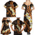 Liver Cancer Awareness Month Family Matching Summer Maxi Dress and Hawaiian Shirt Awareness Is Key Orange Polynesian Ribbon