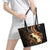 Liver Cancer Awareness Month Leather Tote Bag Awareness Is Key Orange Polynesian Ribbon