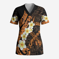 Liver Cancer Awareness Month Scrub Top Awareness Is Key Orange Polynesian Ribbon LT14 Adult Orange - Polynesian Pride