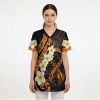 Liver Cancer Awareness Month Scrub Top Awareness Is Key Orange Polynesian Ribbon LT14 - Polynesian Pride