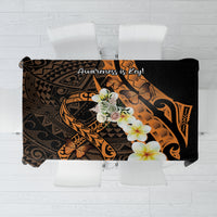 Liver Cancer Awareness Month Tablecloth Awareness Is Key Orange Polynesian Ribbon LT14 Orange - Polynesian Pride