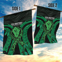 ADHD Awareness Month You Matter Garden Flag Green Polynesian Ribbon LT14 - Polynesian Pride