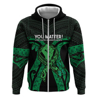 ADHD Awareness Month You Matter Hoodie Green Polynesian Ribbon LT14 Zip Hoodie Green - Polynesian Pride