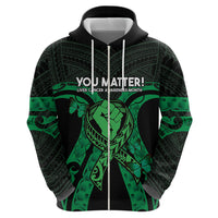 ADHD Awareness Month You Matter Hoodie Green Polynesian Ribbon LT14 - Polynesian Pride