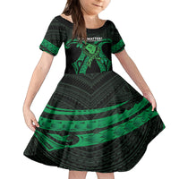 ADHD Awareness Month You Matter Kid Short Sleeve Dress Green Polynesian Ribbon LT14 KID Green - Polynesian Pride