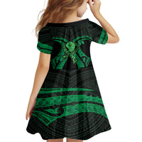ADHD Awareness Month You Matter Kid Short Sleeve Dress Green Polynesian Ribbon LT14 - Polynesian Pride