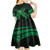 ADHD Awareness Month You Matter Kid Short Sleeve Dress Green Polynesian Ribbon LT14 - Polynesian Pride