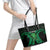 ADHD Awareness Month You Matter Leather Tote Bag Green Polynesian Ribbon