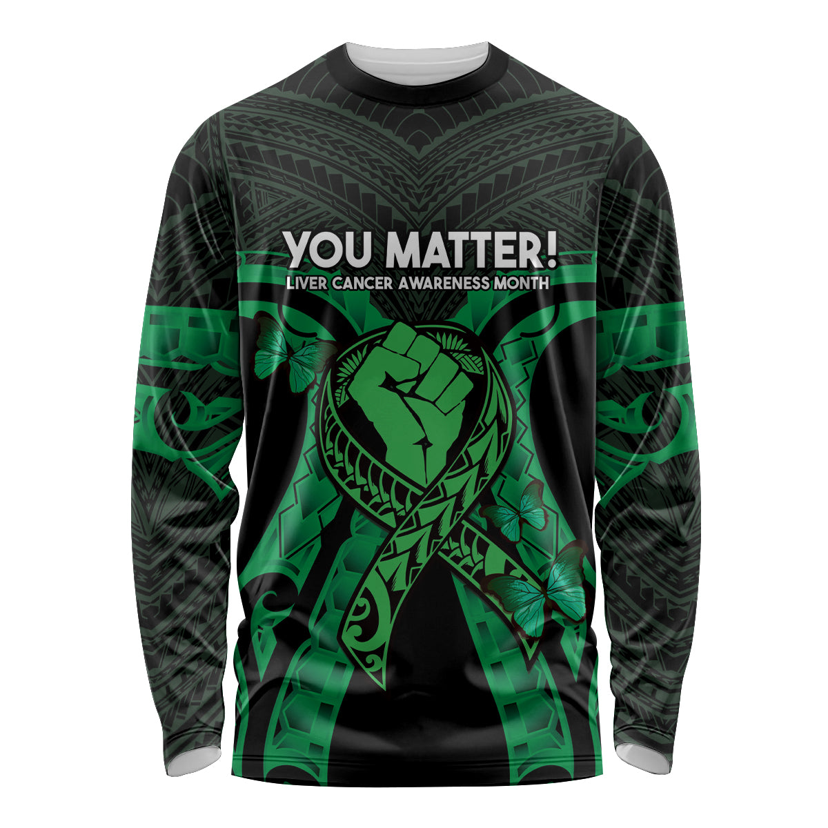 ADHD Awareness Month You Matter Long Sleeve Shirt Green Polynesian Ribbon LT14 Unisex Green - Polynesian Pride