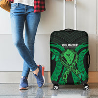 ADHD Awareness Month You Matter Luggage Cover Green Polynesian Ribbon LT14 - Polynesian Pride