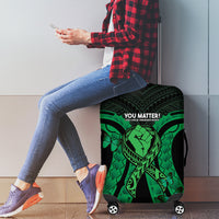 ADHD Awareness Month You Matter Luggage Cover Green Polynesian Ribbon LT14 - Polynesian Pride