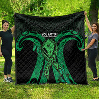 ADHD Awareness Month You Matter Quilt Green Polynesian Ribbon LT14 - Polynesian Pride
