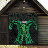 ADHD Awareness Month You Matter Quilt Green Polynesian Ribbon LT14 - Polynesian Pride