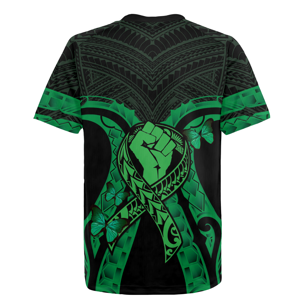ADHD Awareness Month You Matter Rugby Jersey Green Polynesian Ribbon LT14 - Polynesian Pride