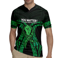 ADHD Awareness Month You Matter Rugby Jersey Green Polynesian Ribbon LT14 - Polynesian Pride