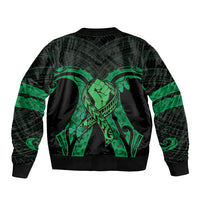 ADHD Awareness Month You Matter Sleeve Zip Bomber Jacket Green Polynesian Ribbon LT14 - Polynesian Pride