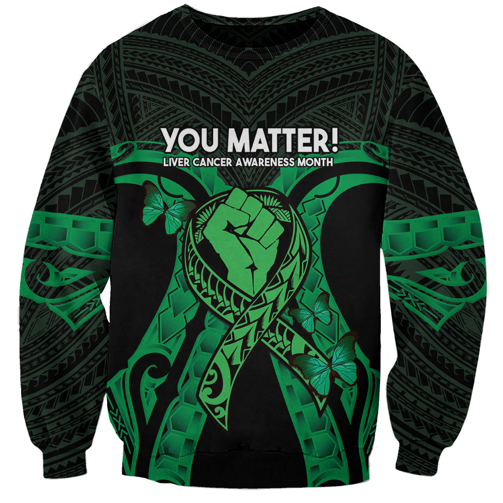 ADHD Awareness Month You Matter Sweatshirt Green Polynesian Ribbon LT14 Unisex Green - Polynesian Pride