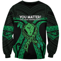 ADHD Awareness Month You Matter Sweatshirt Green Polynesian Ribbon LT14 Unisex Green - Polynesian Pride