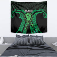 ADHD Awareness Month You Matter Tapestry Green Polynesian Ribbon LT14 - Polynesian Pride
