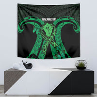 ADHD Awareness Month You Matter Tapestry Green Polynesian Ribbon LT14 - Polynesian Pride