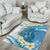 Blue Hawaii Shark Tattoo Area Rug Frangipani With Polynesian Pastel Version