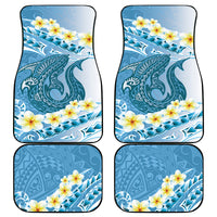 Blue Hawaii Shark Tattoo Car Mats Frangipani With Polynesian Pastel Version LT14 - Polynesian Pride