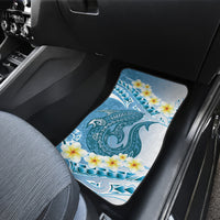 Blue Hawaii Shark Tattoo Car Mats Frangipani With Polynesian Pastel Version LT14 - Polynesian Pride