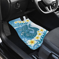 Blue Hawaii Shark Tattoo Car Mats Frangipani With Polynesian Pastel Version LT14 - Polynesian Pride