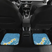 Blue Hawaii Shark Tattoo Car Mats Frangipani With Polynesian Pastel Version LT14 Set 2pcs - Back Blue - Polynesian Pride