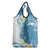 Blue Hawaii Shark Tattoo Grocery Bag Frangipani With Polynesian Pastel Version