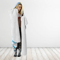 Blue Hawaii Shark Tattoo Hooded Blanket Frangipani With Polynesian Pastel Version LT14 - Polynesian Pride