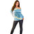 Blue Hawaii Shark Tattoo Off Shoulder Sweater Frangipani With Polynesian Pastel Version