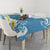 Blue Hawaii Shark Tattoo Tablecloth Frangipani With Polynesian Pastel Version