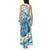 Blue Hawaii Shark Tattoo Tank Maxi Dress Frangipani With Polynesian Pastel Version