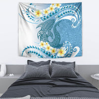 Blue Hawaii Shark Tattoo Tapestry Frangipani With Polynesian Pastel Version LT14 - Polynesian Pride