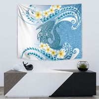 Blue Hawaii Shark Tattoo Tapestry Frangipani With Polynesian Pastel Version LT14 - Polynesian Pride