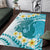 Turquoise Hawaii Shark Tattoo Area Rug Frangipani With Polynesian Pastel Version