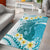 Turquoise Hawaii Shark Tattoo Area Rug Frangipani With Polynesian Pastel Version