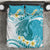 Turquoise Hawaii Shark Tattoo Bedding Set Frangipani With Polynesian Pastel Version