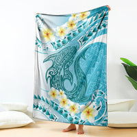 Turquoise Hawaii Shark Tattoo Blanket Frangipani With Polynesian Pastel Version LT14 - Polynesian Pride