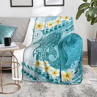 Turquoise Hawaii Shark Tattoo Blanket Frangipani With Polynesian Pastel Version LT14 - Polynesian Pride