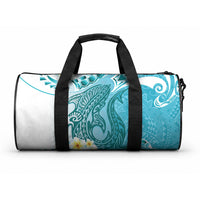 Turquoise Hawaii Shark Tattoo Duffle Bag Frangipani With Polynesian Pastel Version LT14 One size Turquoise - Polynesian Pride