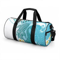 Turquoise Hawaii Shark Tattoo Duffle Bag Frangipani With Polynesian Pastel Version LT14 - Polynesian Pride